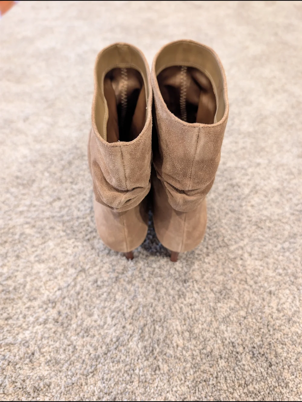 Michael Kors Dawn Suede Slouchy Ankle Booties Tan 8M Husk